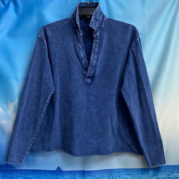 Frank & Eileen PATRICK Popover Henley Heritage Jersey Size: XS Mineral Blue - Picture 5 of 16